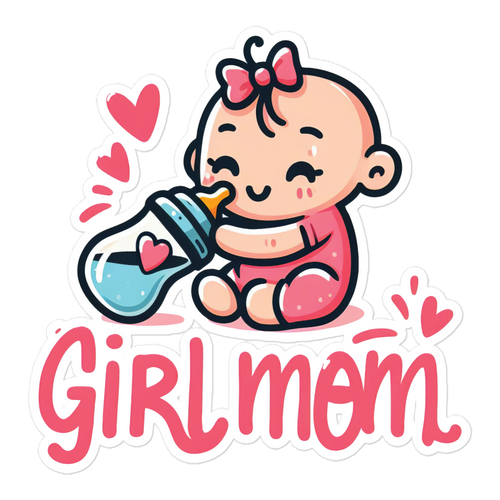 Girl Mom Clip Art 3 Bubble-free stickers