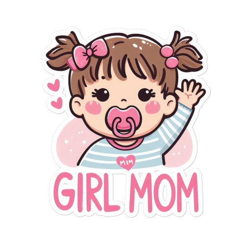 Girl Mom Clip Art 5 Bubble-free stickers