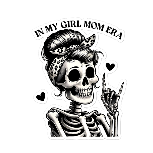 Girl Mom Era Mother Skeleton Bubble-free stickers