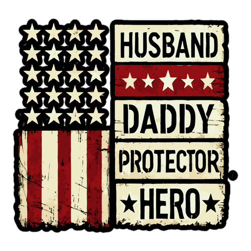 Husband Daddy Protector Hero Bubble-free stickers