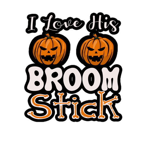 I Love His Broom Stick Bubble-free stickers