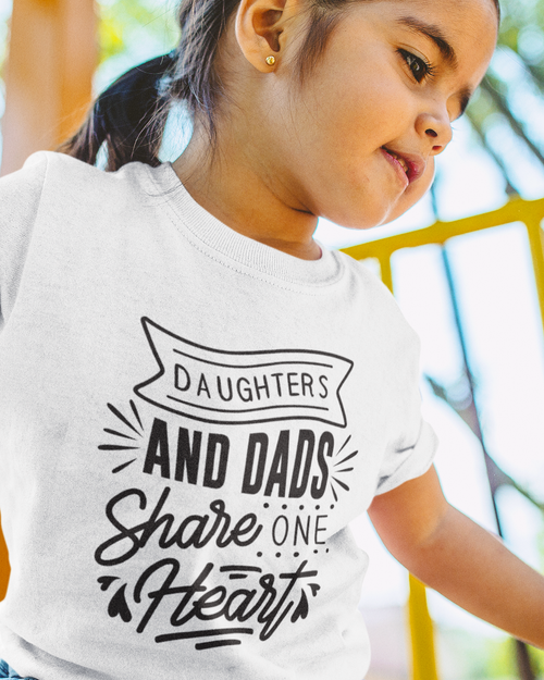 Daughters And Dads Share One Heart Toddler Short Sleeve Tee