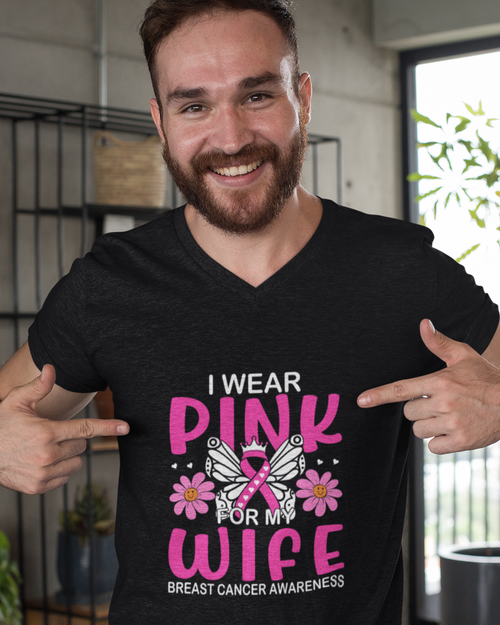 I Wear Pink For My Wife Breast Cancer Awareness Unisex t-shirt