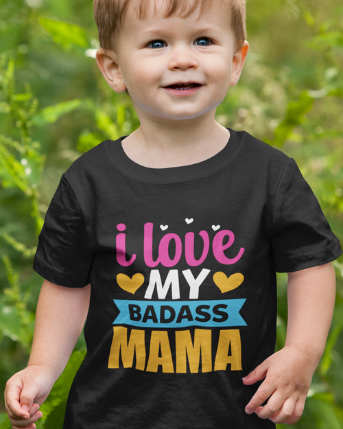 I Love My Badass Mama Baby Jersey Short Sleeve Tee