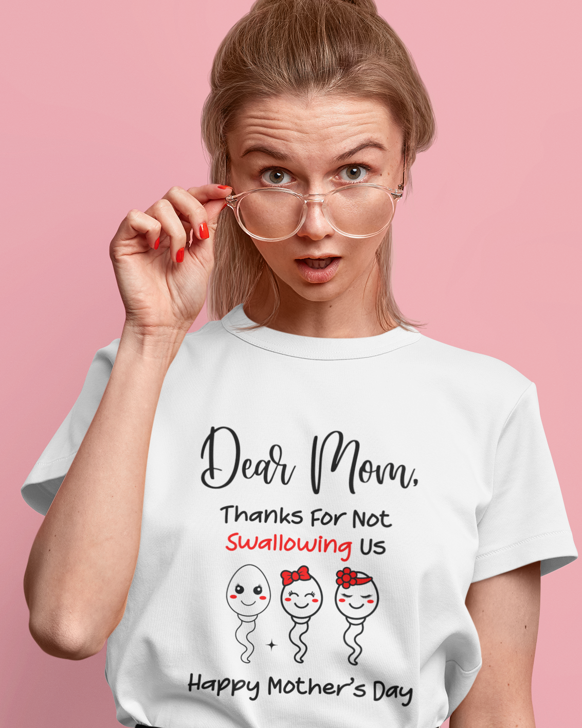 Dear Mom Thanks For Not Swallowing Us Happy Mother's Day Funny Cartoon Sperm Unisex t-shirt