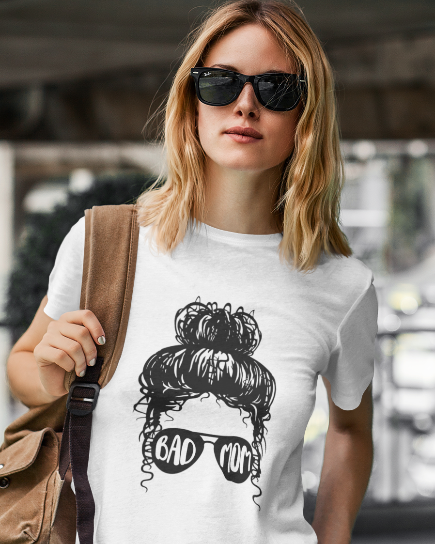 Bad Mom Messy Bun Unisex t-shirt