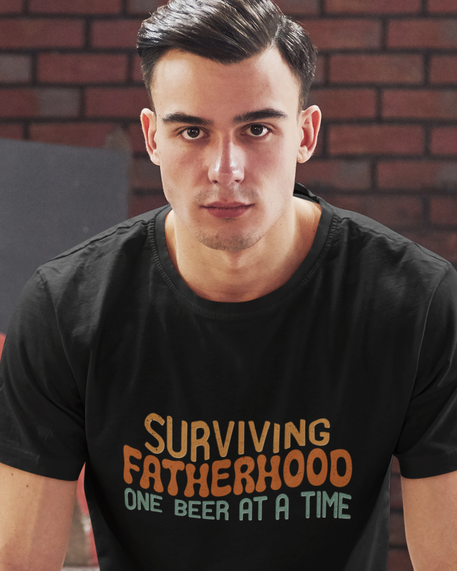 Surviving Fatherhood One Beer At A Time Unisex t-shirt