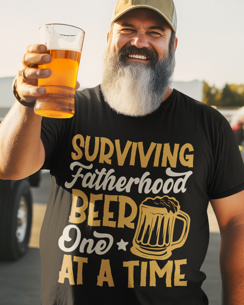 Surviving Fatherhood One Beer At A time Unisex t-shirt