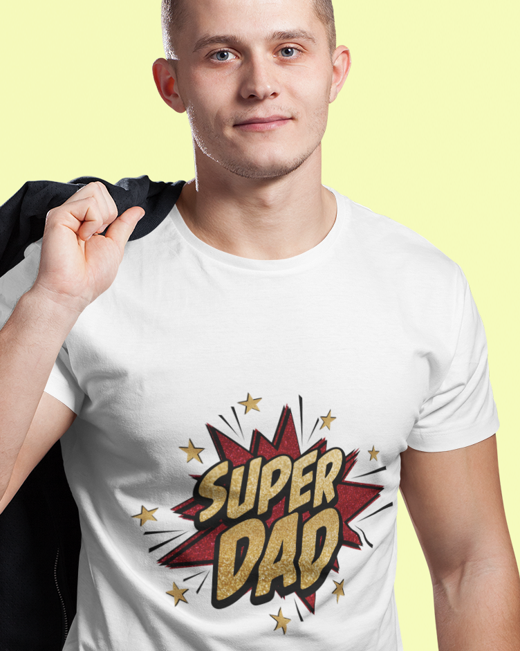 Super Dad Glitter Leopard Star Unisex t-shirt