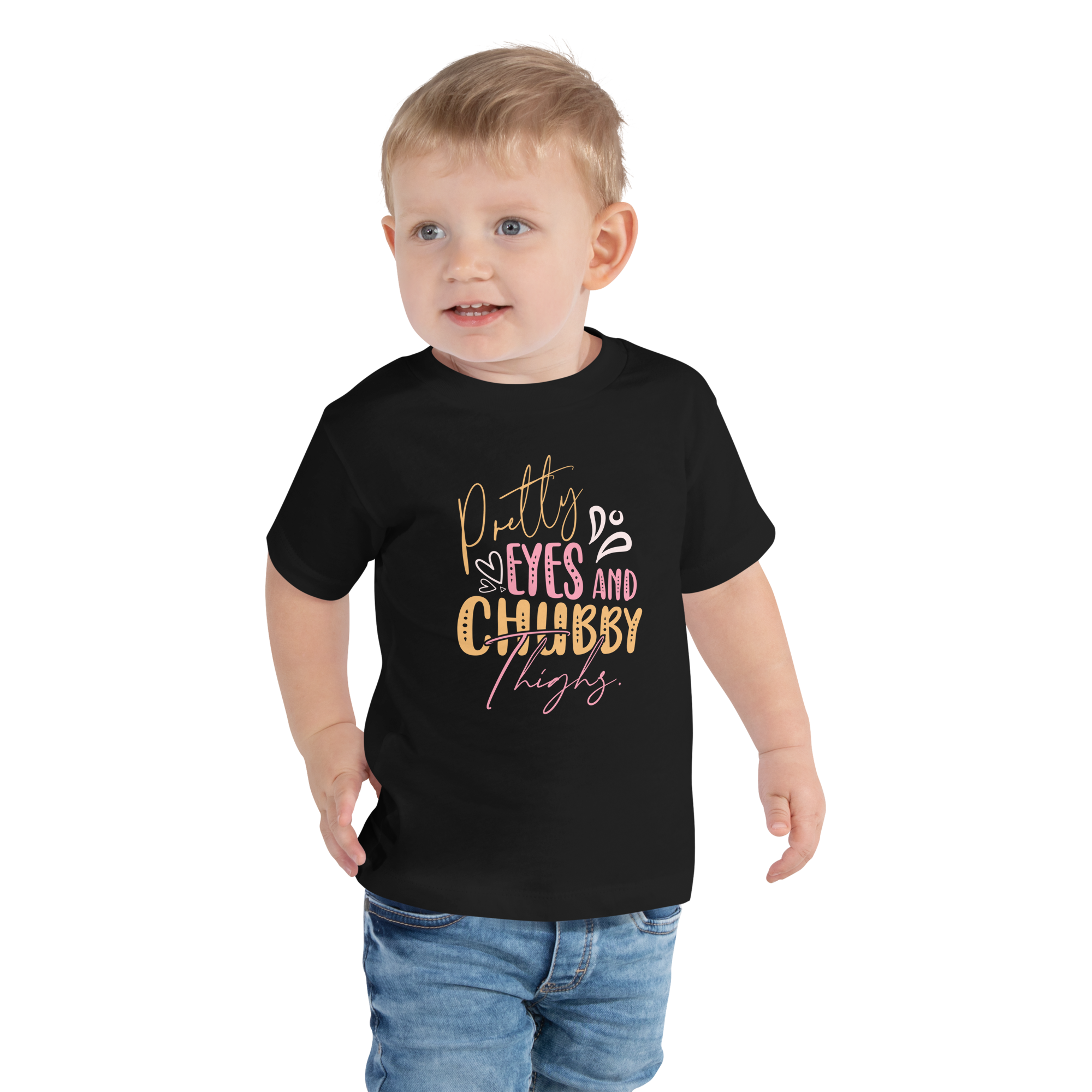 Pretty Eyes And Chubby Thighs Toddler Short Sleeve Tee