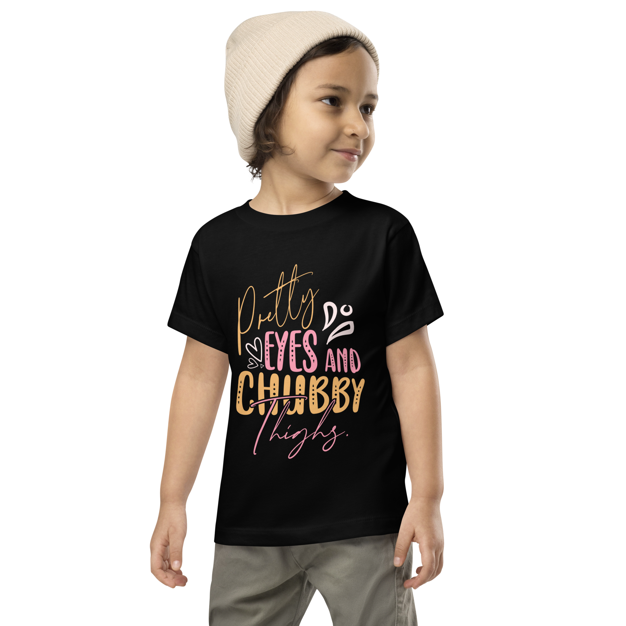 Pretty Eyes And Chubby Thighs Toddler Short Sleeve Tee