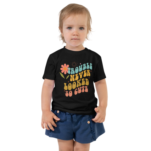 Trouble Never Looked So Cute Toddler Short Sleeve Tee