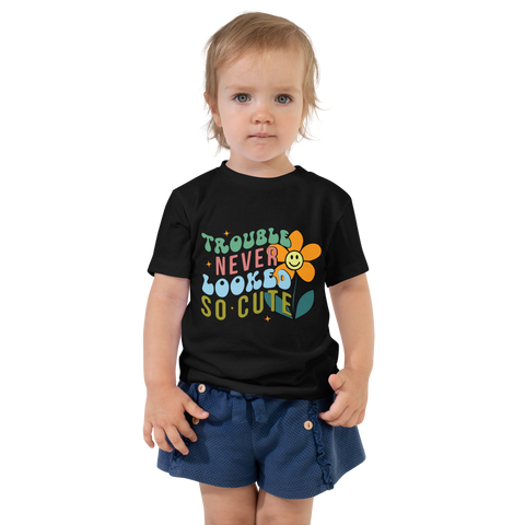 Trouble Never Looked So Cute Toddler Short Sleeve Tee