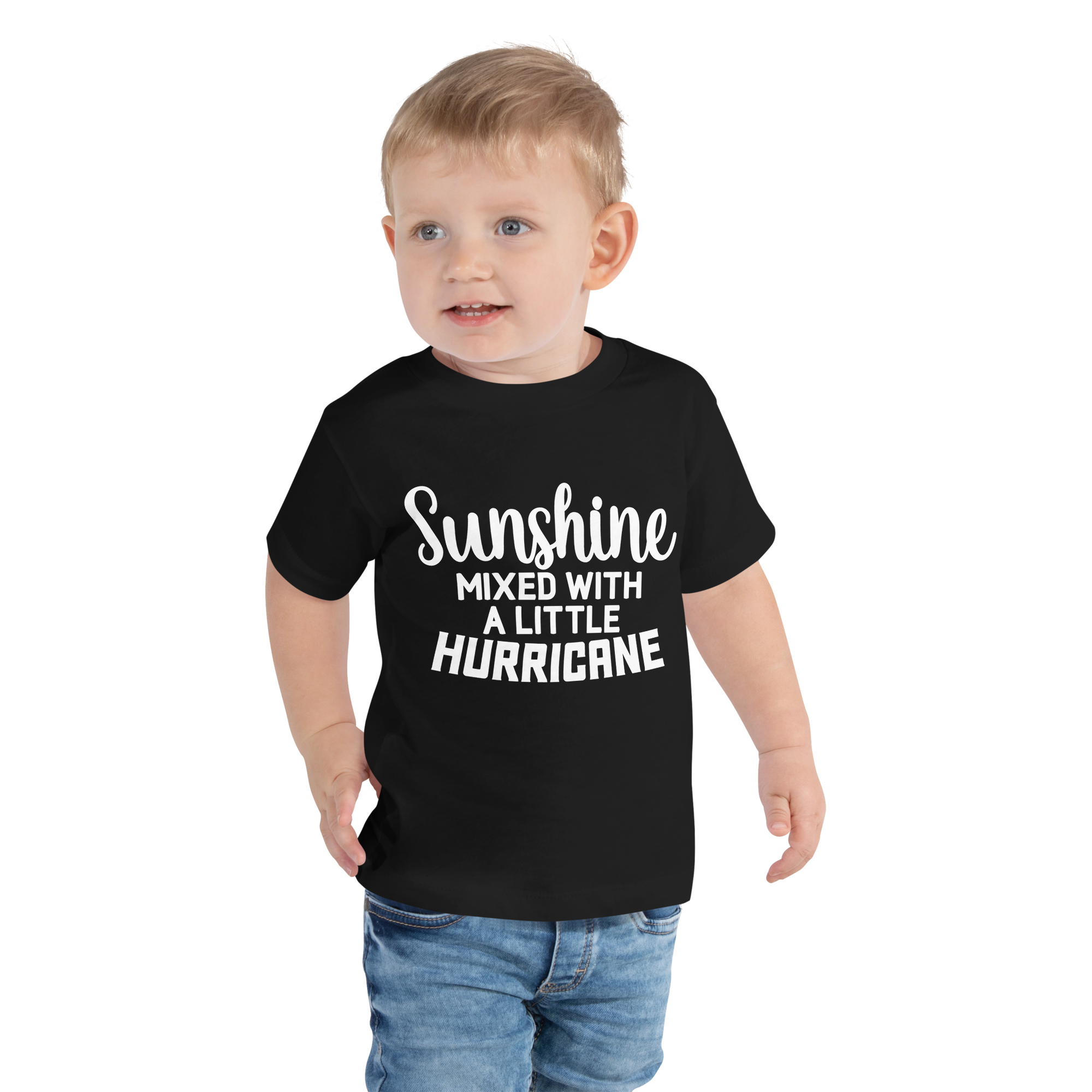 Sunshine Mixed With A Little Hurricane Toddler Short Sleeve Tee