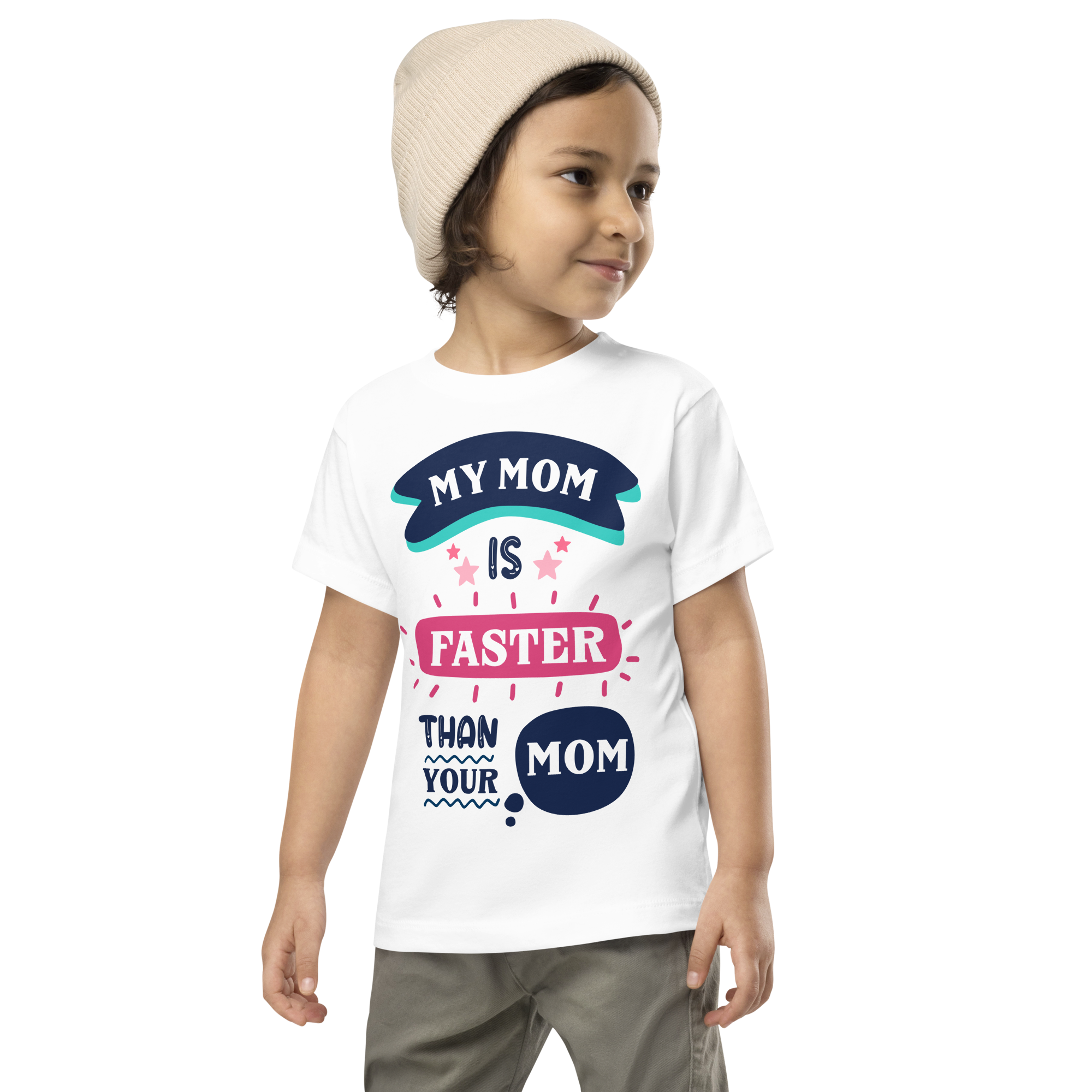 My Mom Is Faster Than Your Mom Toddler Short Sleeve Tee