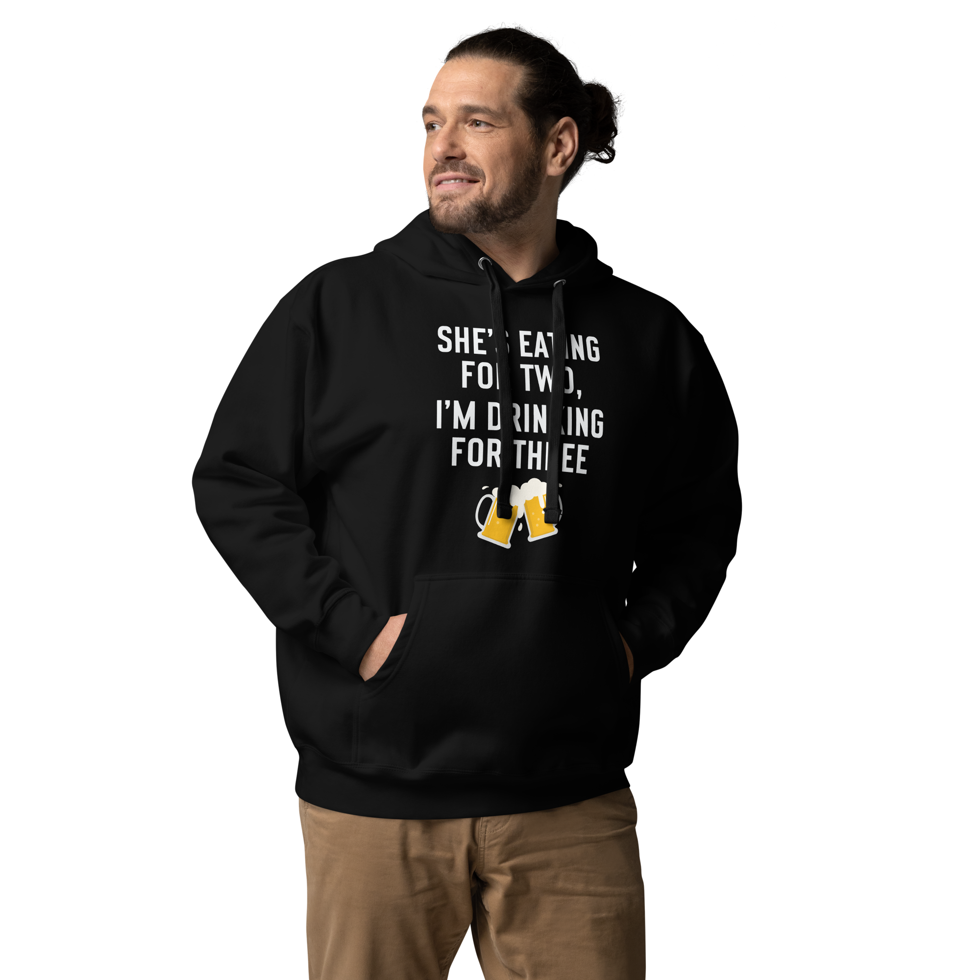 She Is Eating For Two, I'm Drinking For Three Unisex Hoodie