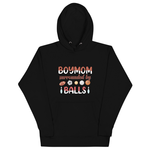 Boy Mom Surrounded by Balls Unisex Hoodie