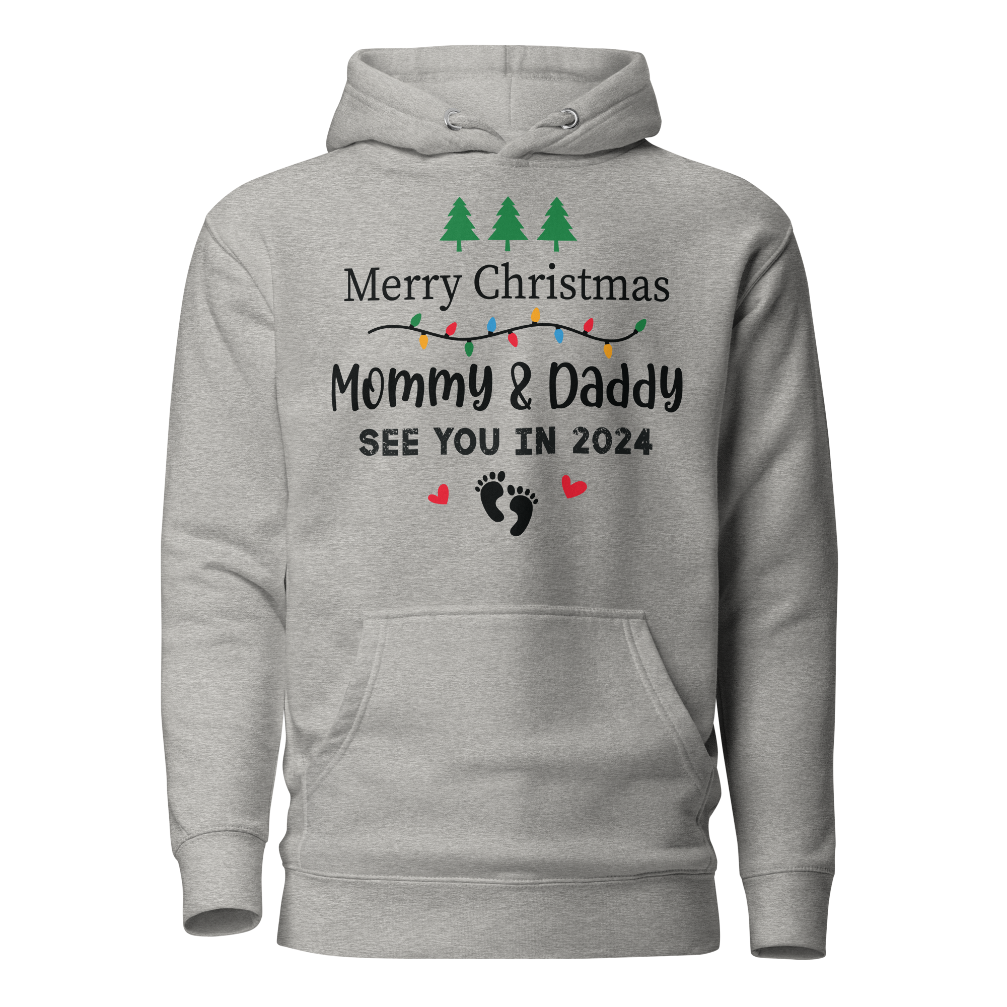 Merry Christmas Mommy & Daddy See You In 2024 Unisex Hoodie