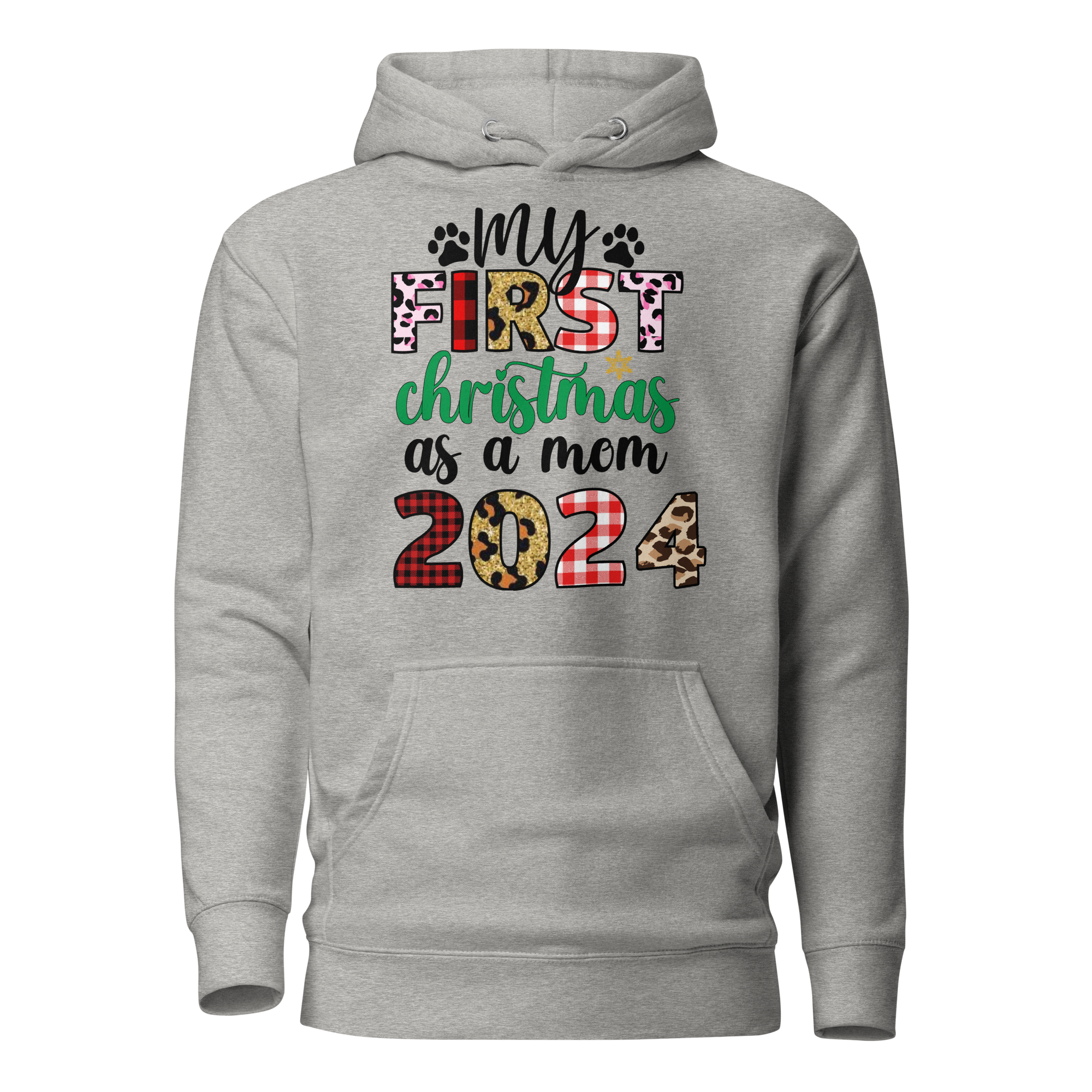 My First Christmas As A mom 2024 Unisex Hoodie