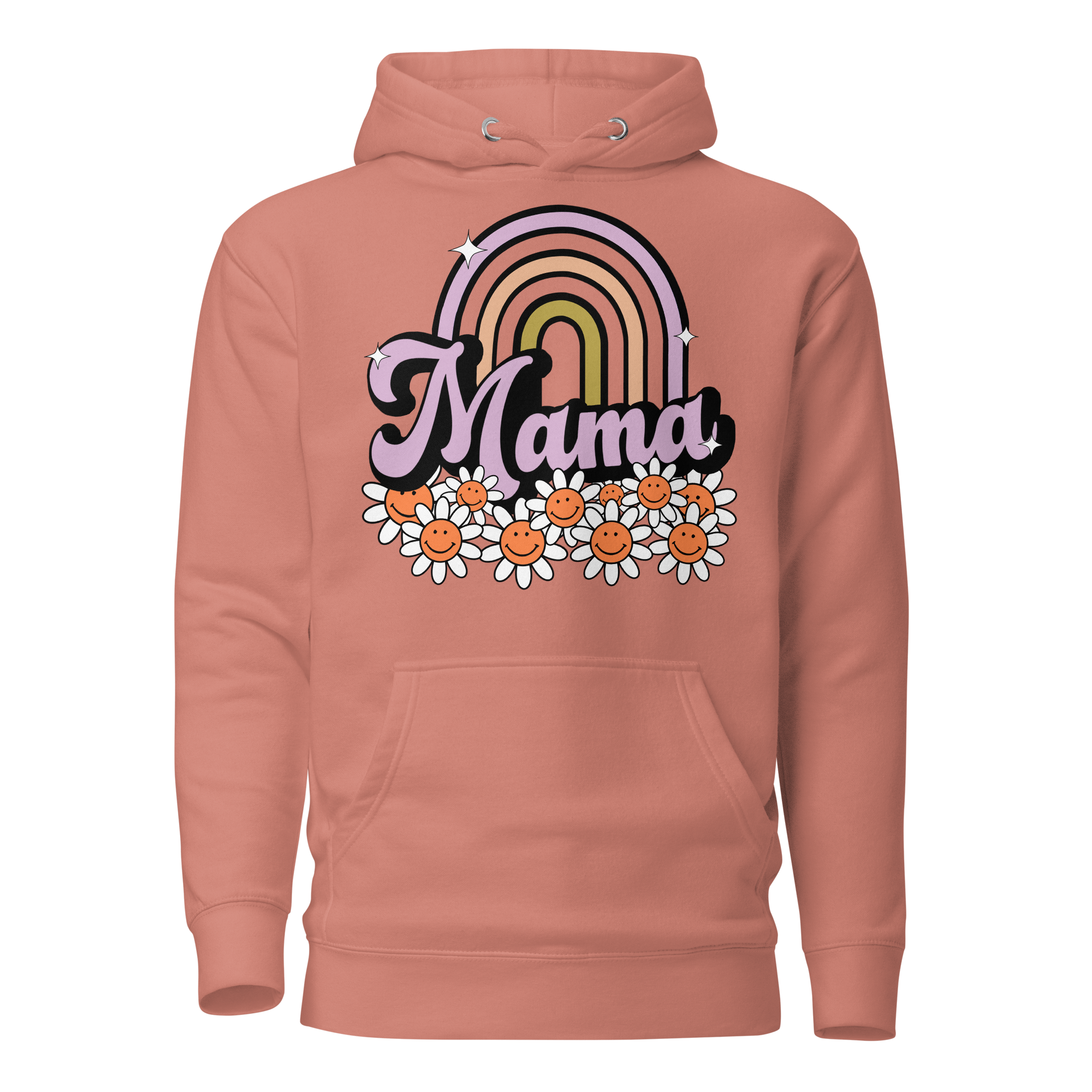 Mama Rainbow Floral Emoji Unisex Hoodie