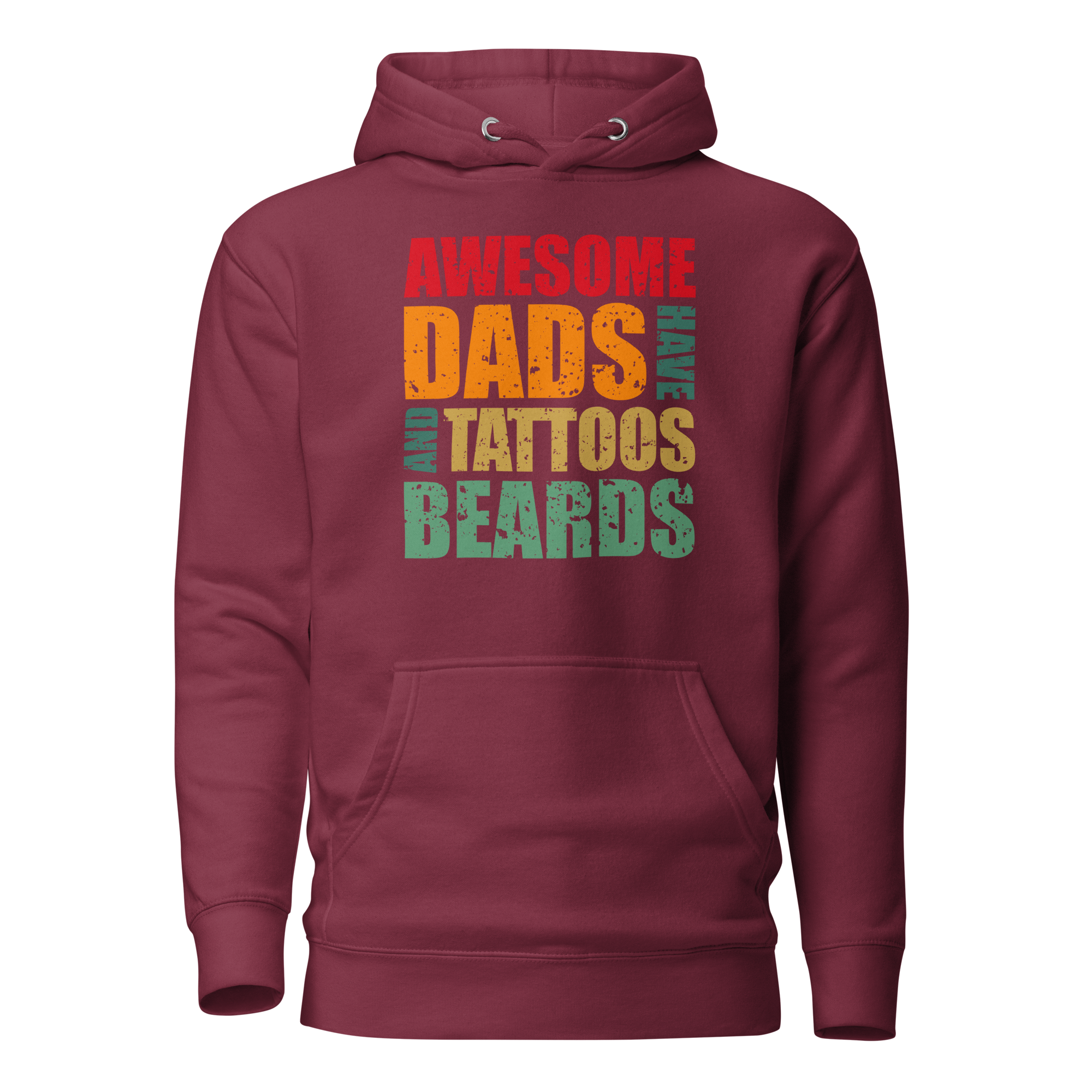 Awesome Dads Tattoos Beards Unisex Hoodie