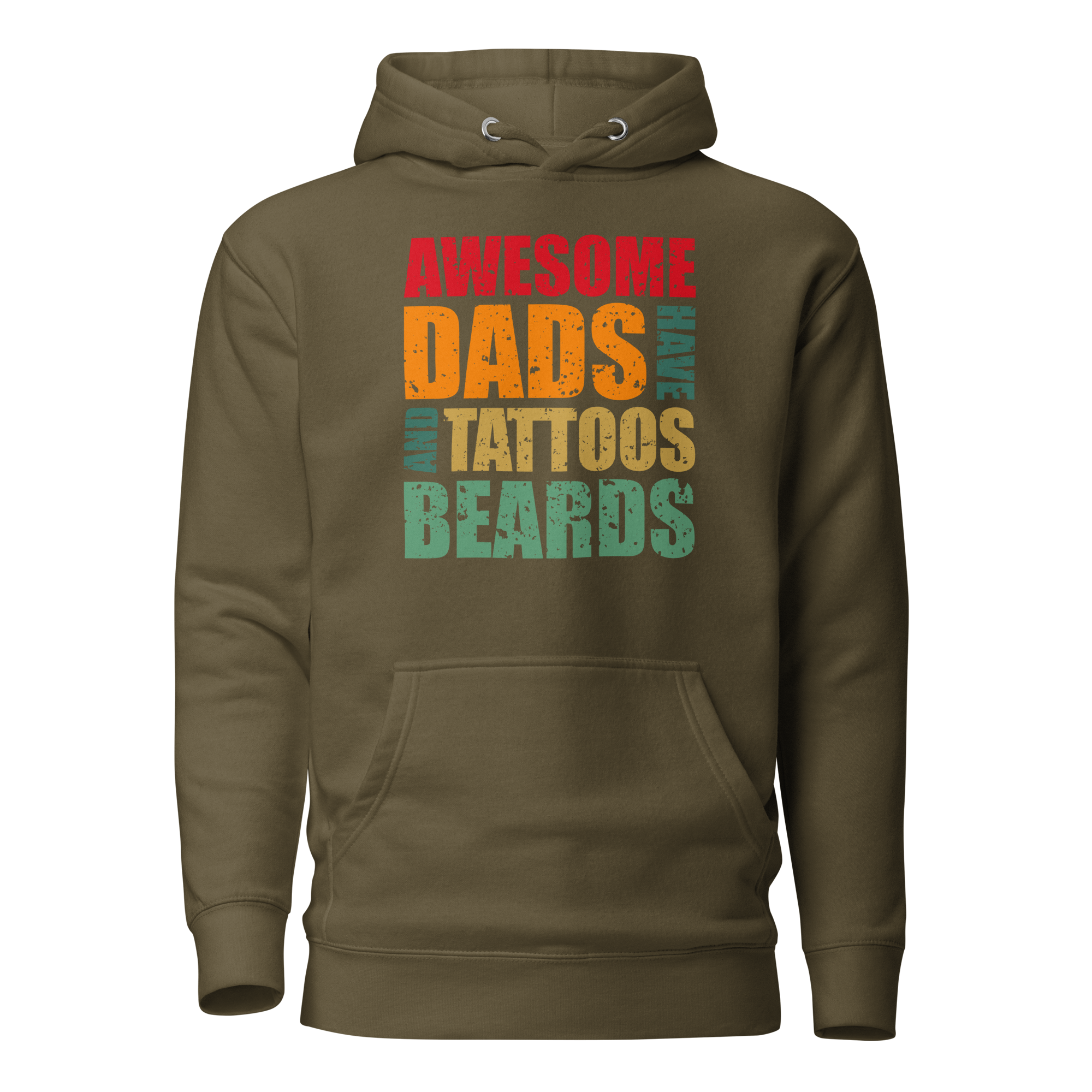 Awesome Dads Tattoos Beards Unisex Hoodie