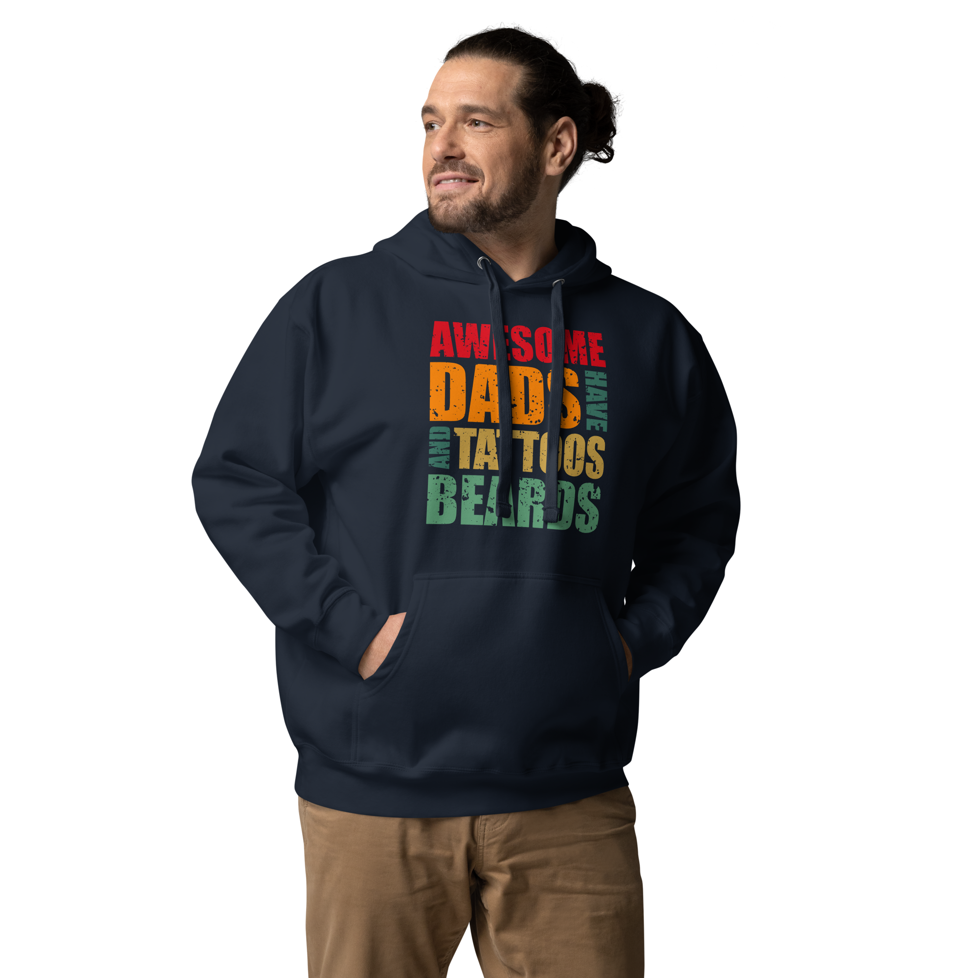 Awesome Dads Tattoos Beards Unisex Hoodie