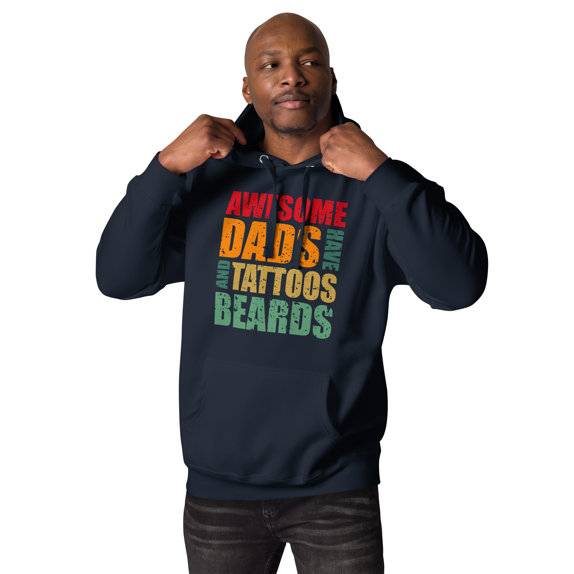 Awesome Dads Tattoos Beards Unisex Hoodie