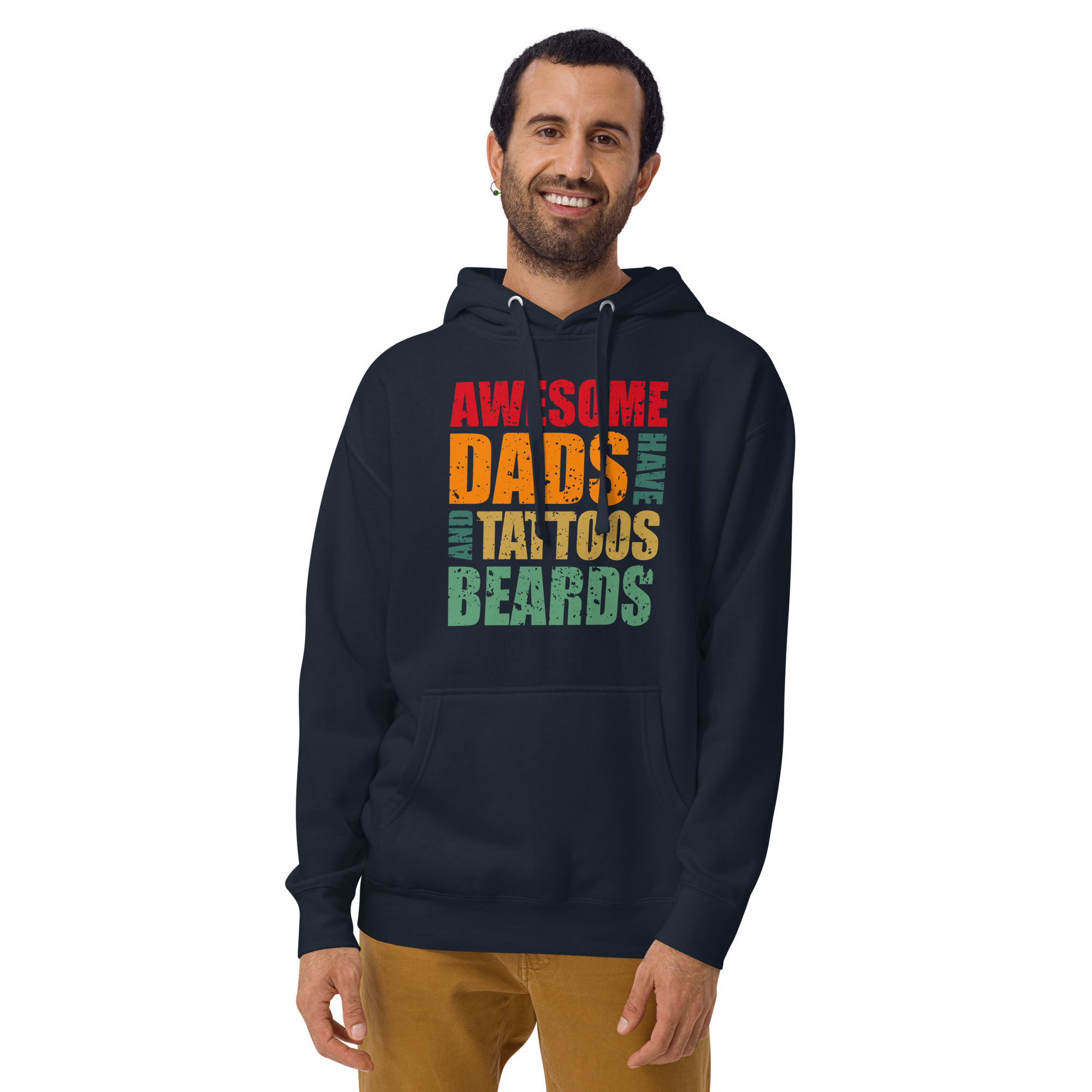 Awesome Dads Tattoos Beards Unisex Hoodie