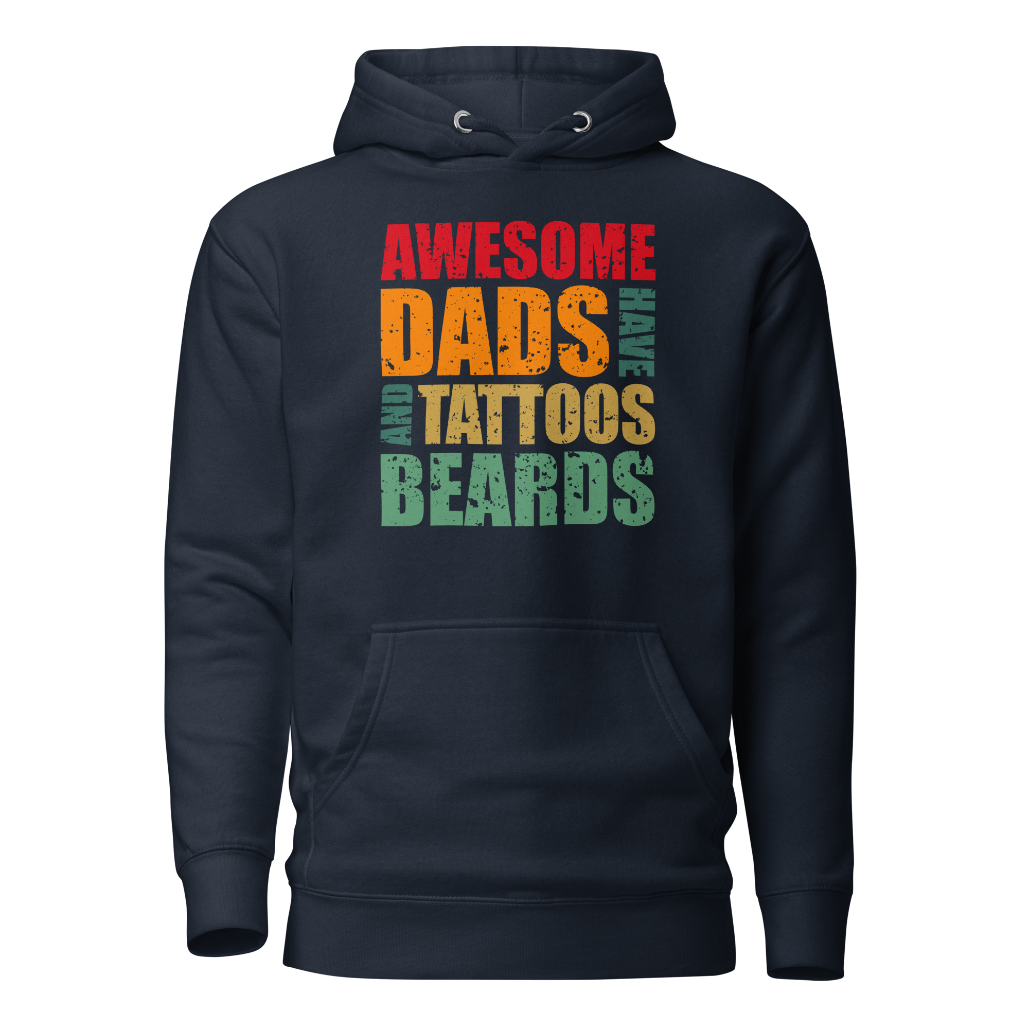 Awesome Dads Tattoos Beards Unisex Hoodie