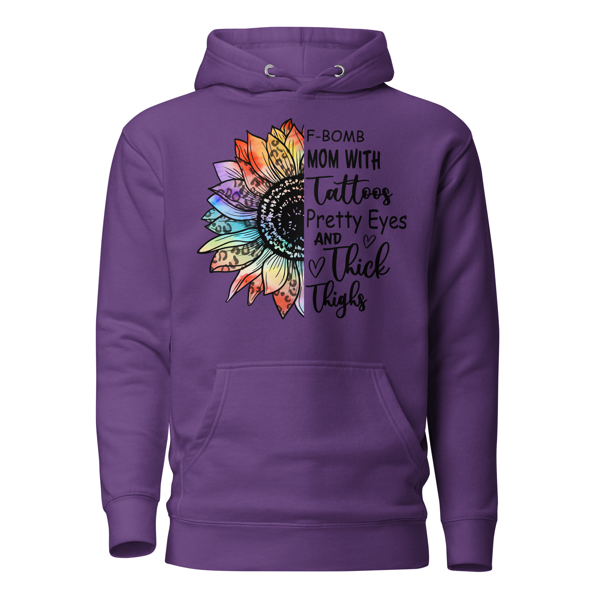 F-Bomb Mom With Tattoos Pretty Eyes And Thick Thighs Unisex Hoodie