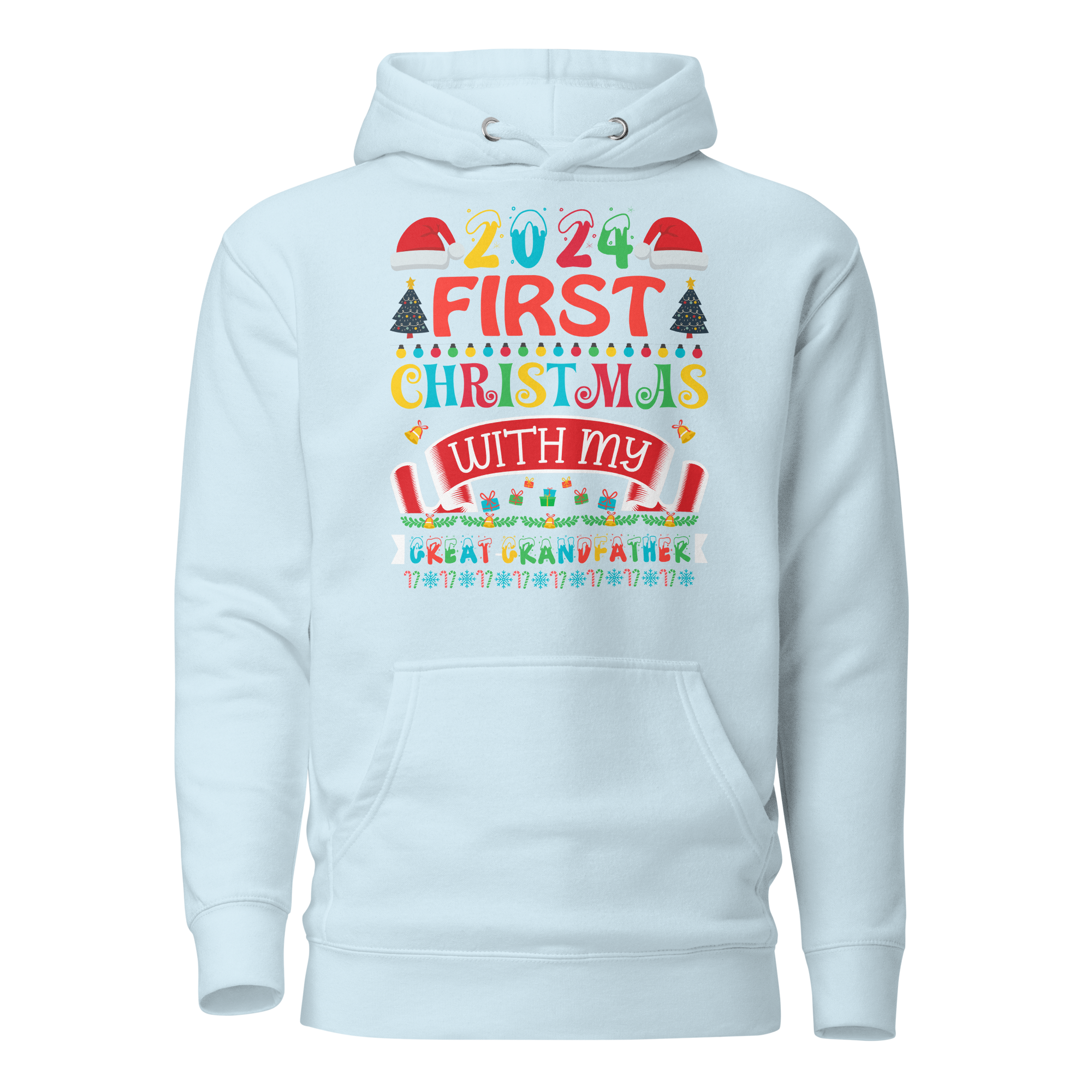 2024 My First Christmas With My Great Grandfather Unisex Hoodie