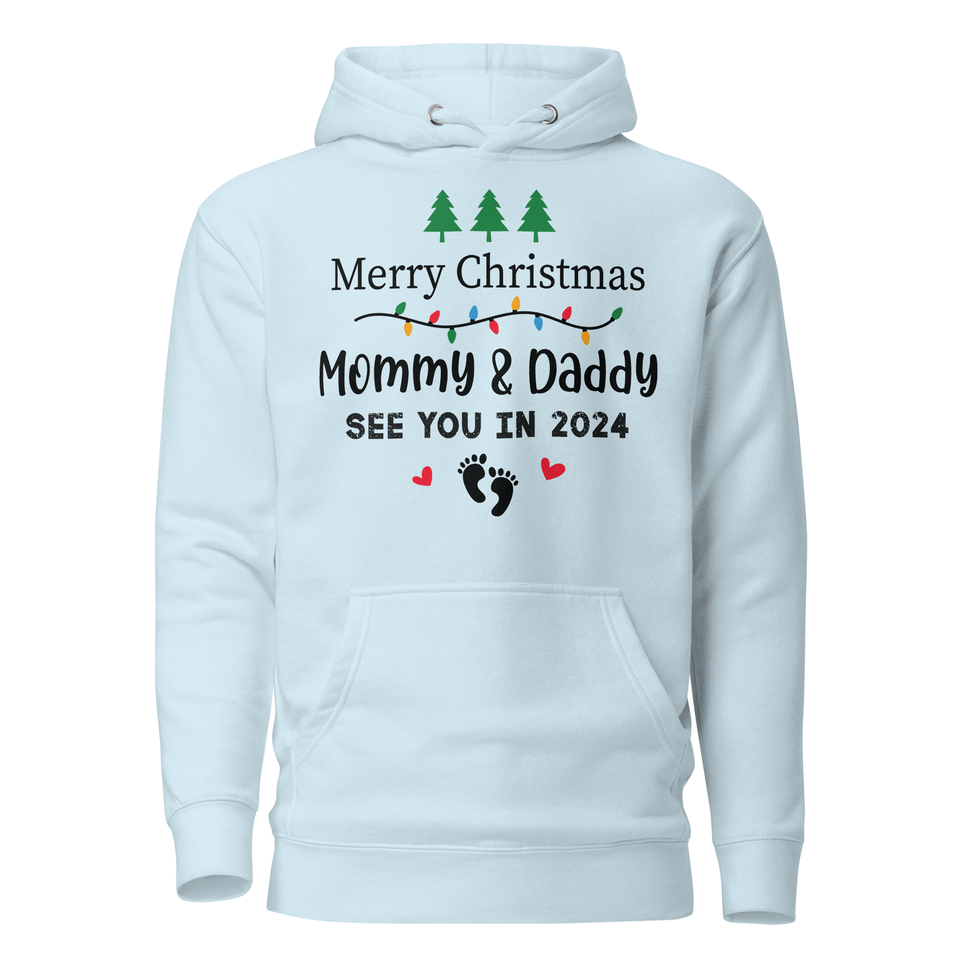 Merry Christmas Mommy & Daddy See You In 2024 Unisex Hoodie