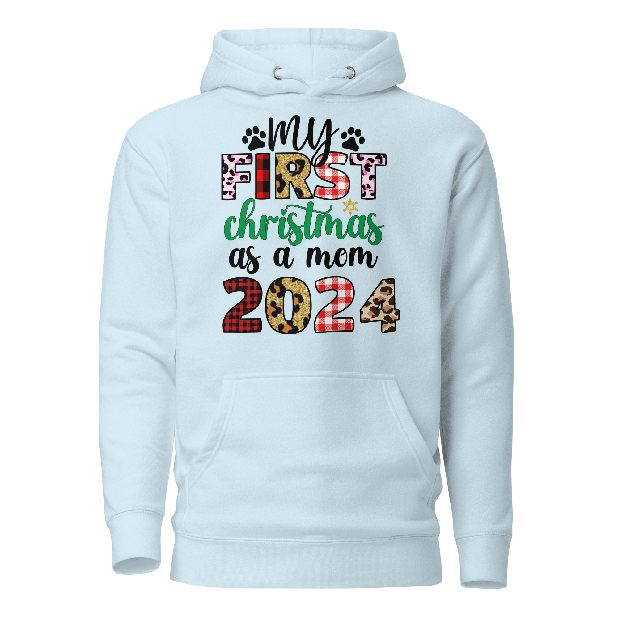 My First Christmas As A mom 2024 Unisex Hoodie