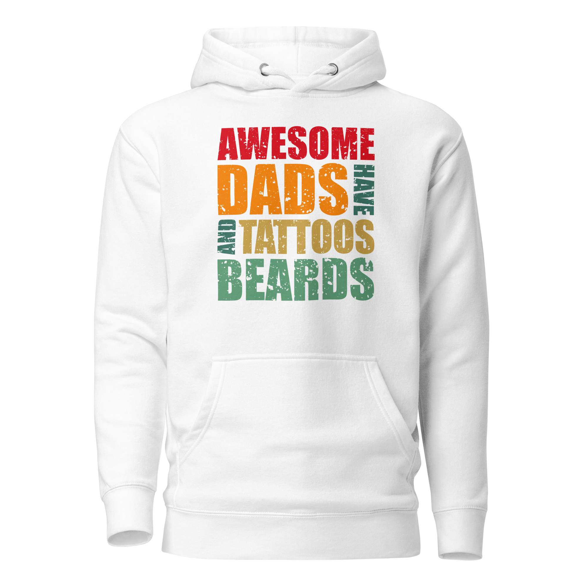 Awesome Dads Tattoos Beards Unisex Hoodie