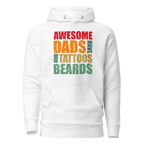 Awesome Dads Tattoos Beards Unisex Hoodie