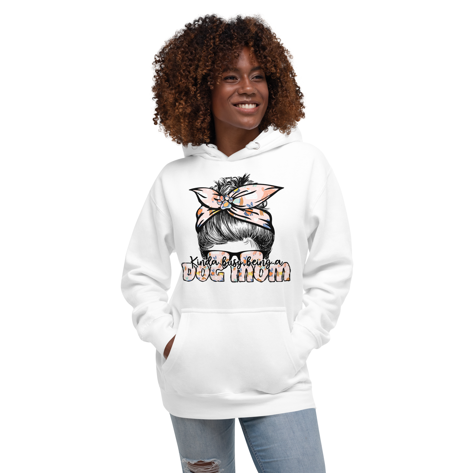 Kinda Busy Being A Dog Mom Unisex Hoodie