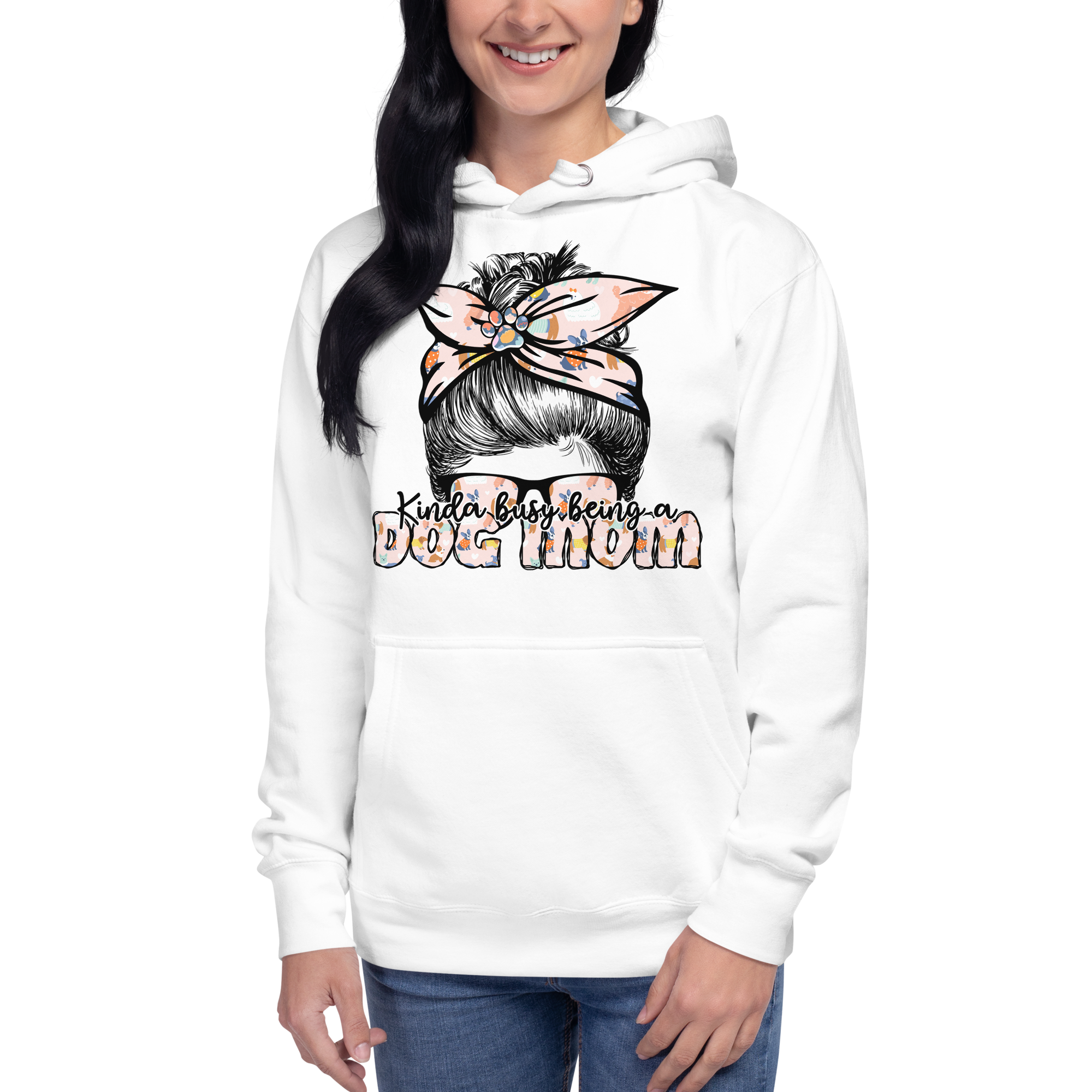 Kinda Busy Being A Dog Mom Unisex Hoodie