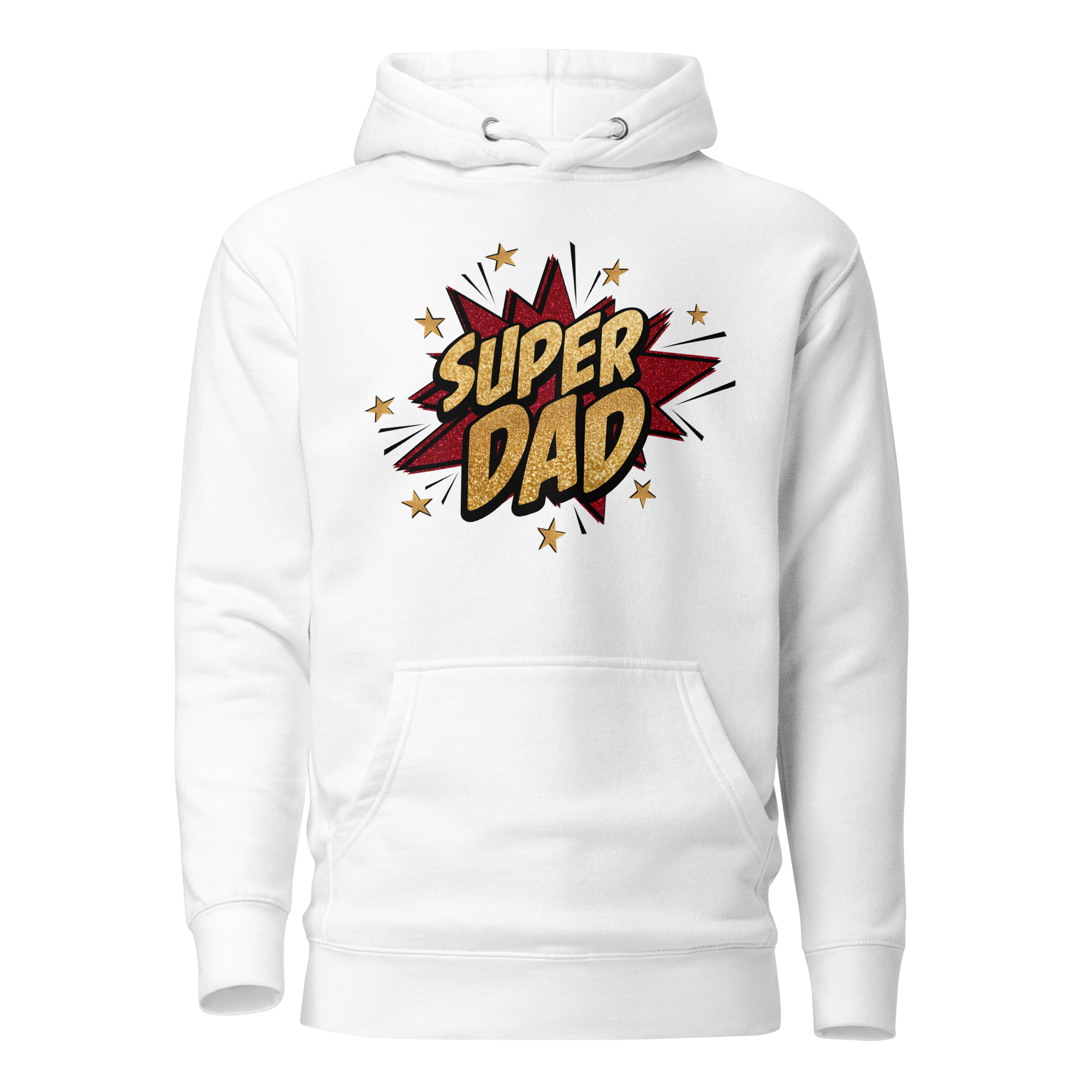 Super Dad Glitter Leopard Star Unisex Hoodie