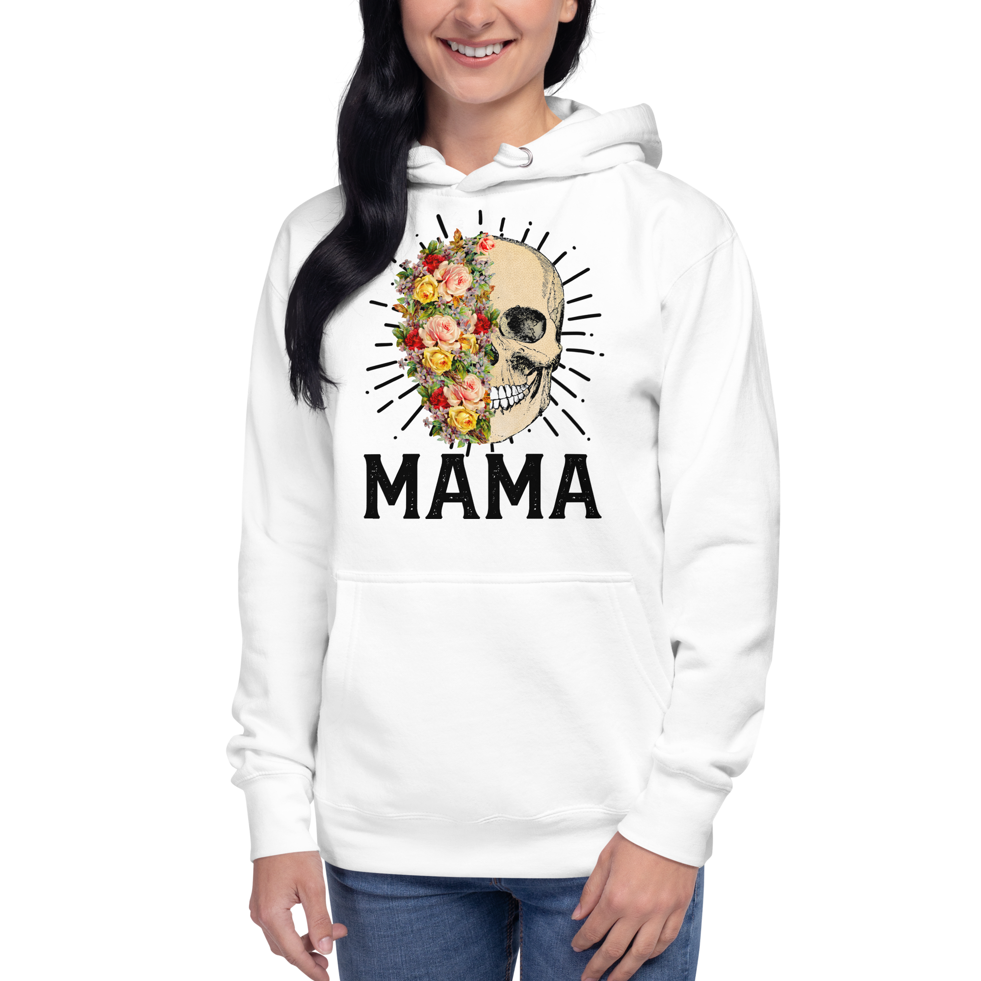 Floral Skull Mama Unisex Hoodie