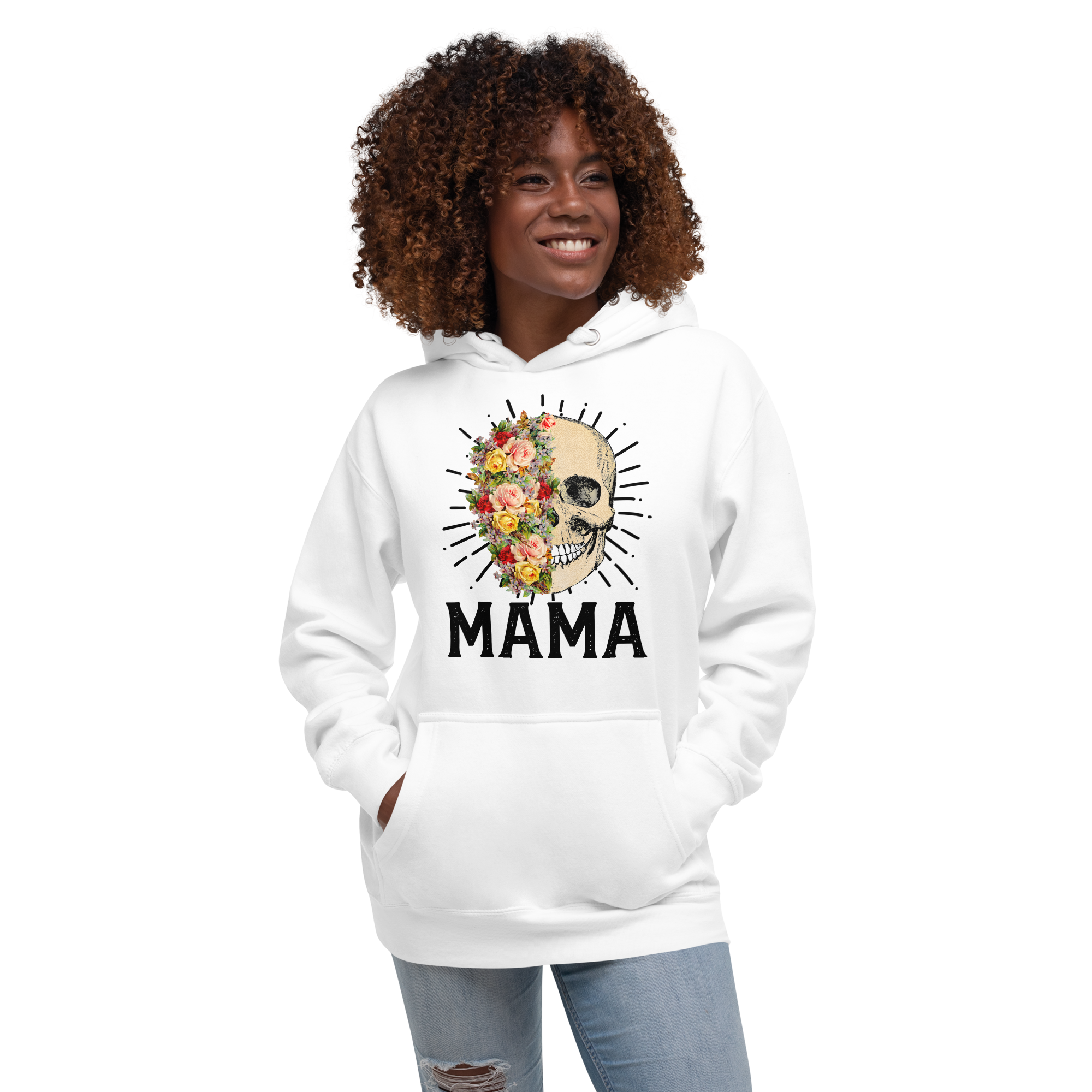 Floral Skull Mama Unisex Hoodie