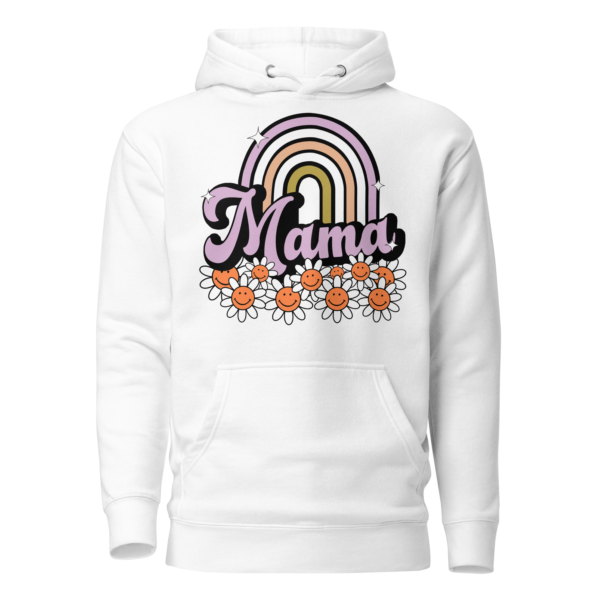 Mama Rainbow Floral Emoji Unisex Hoodie