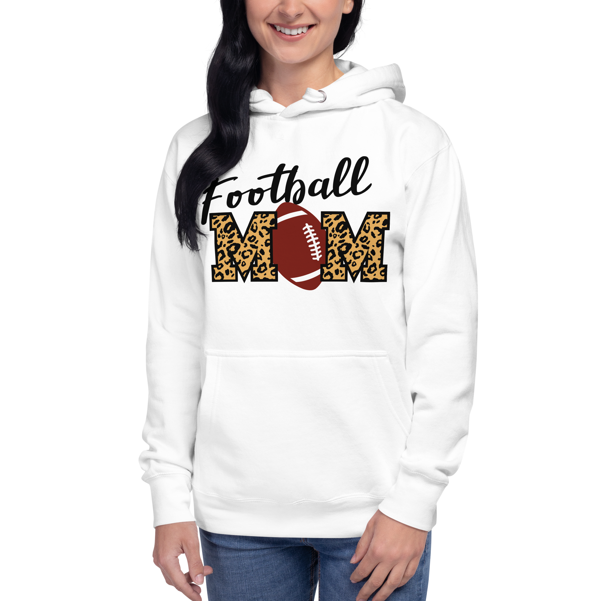 Football Mom Leopard Print Unisex Hoodie