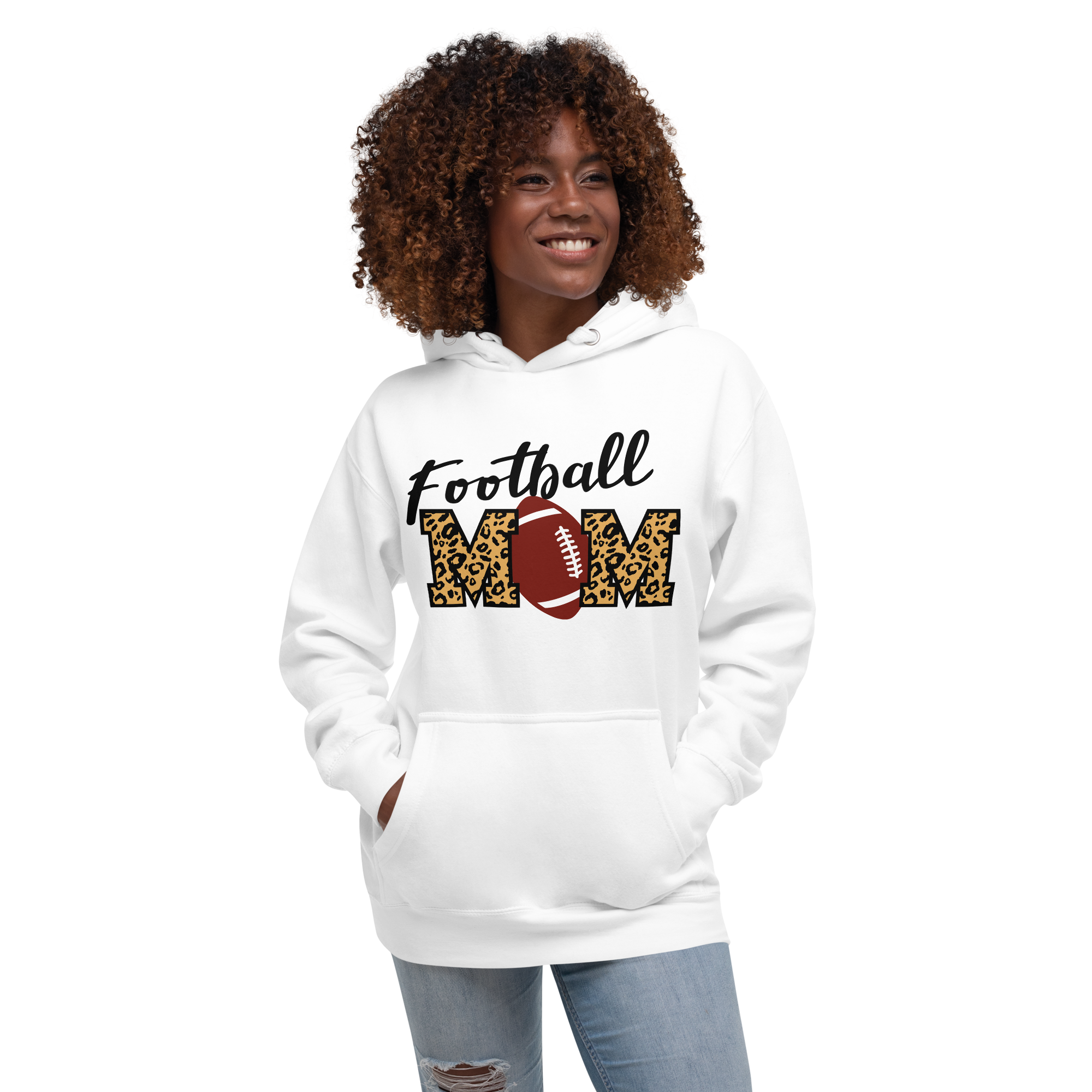 Football Mom Leopard Print Unisex Hoodie