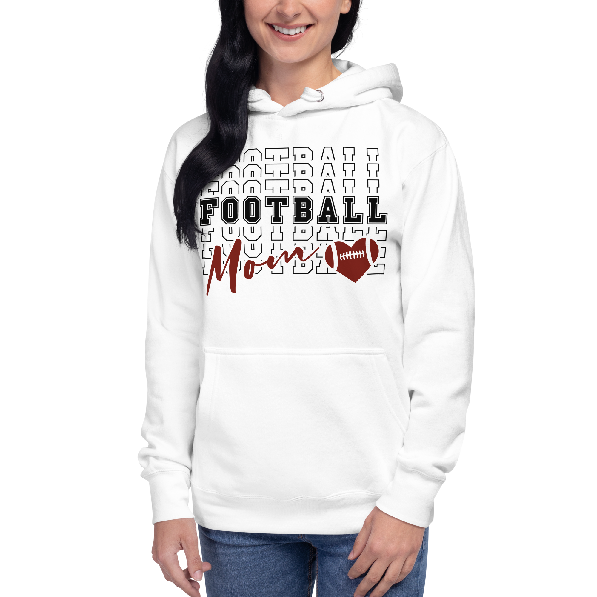 Football Mom Heart Unisex Hoodie