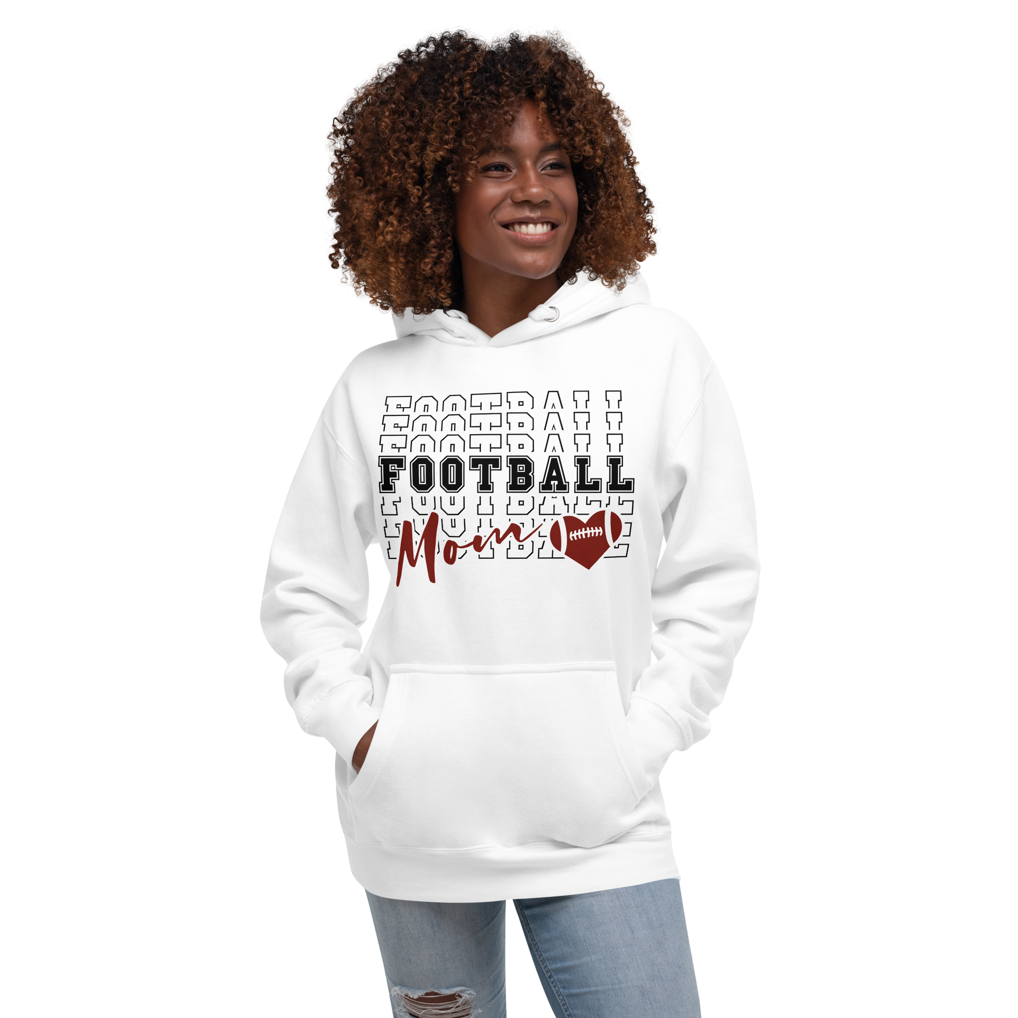 Football Mom Heart Unisex Hoodie