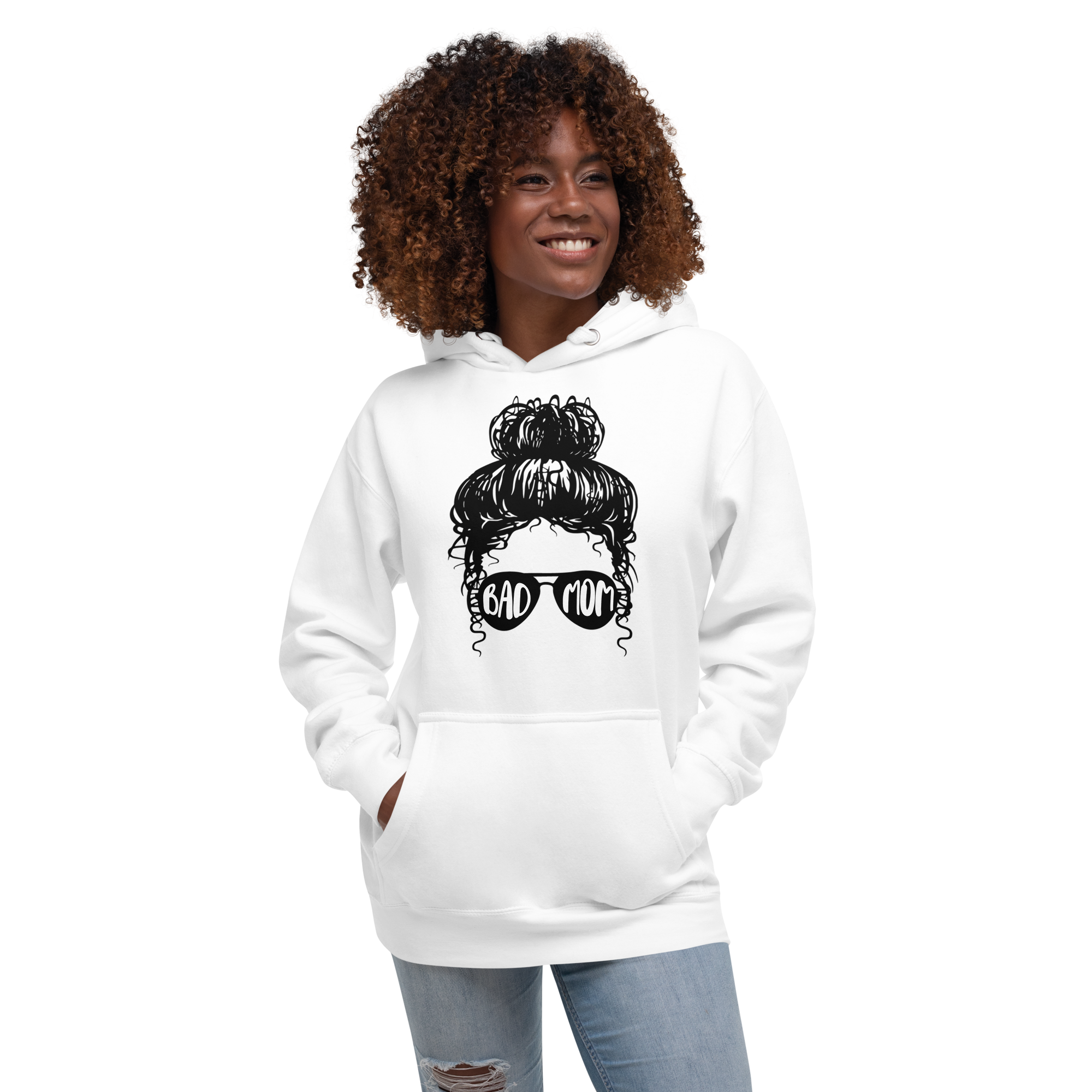 Bad Mom Messy Bun Unisex Hoodie