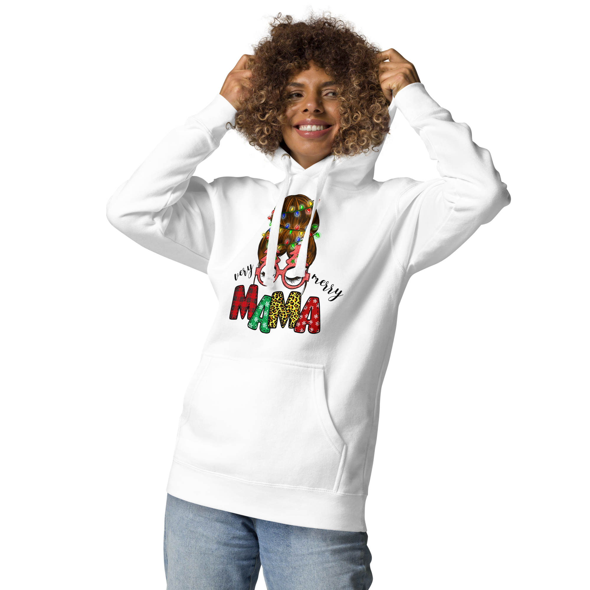 Very Merry Mama Christmas Mom Unisex Hoodie