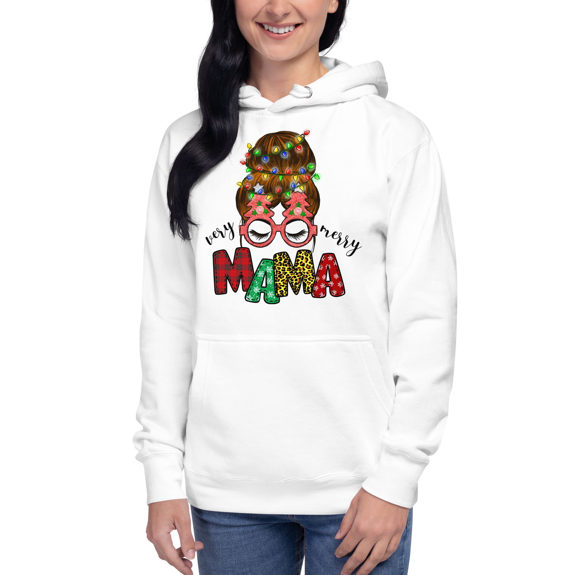 Very Merry Mama Christmas Mom Unisex Hoodie