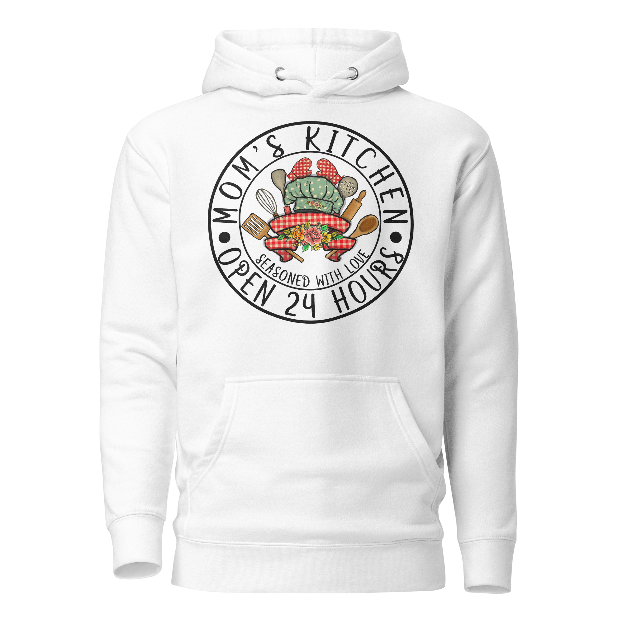 Mom's Kitchen Seasoned With Love Open 24 Hours Unisex Hoodie